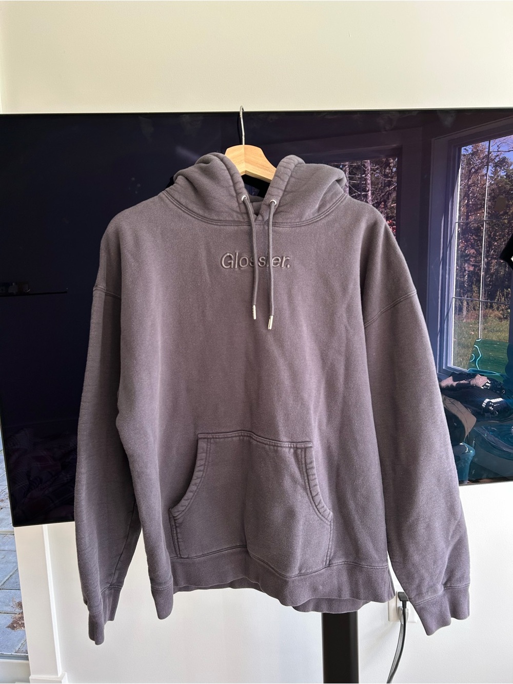 Glossier Pullover Hoodie – Charcoal Gray
